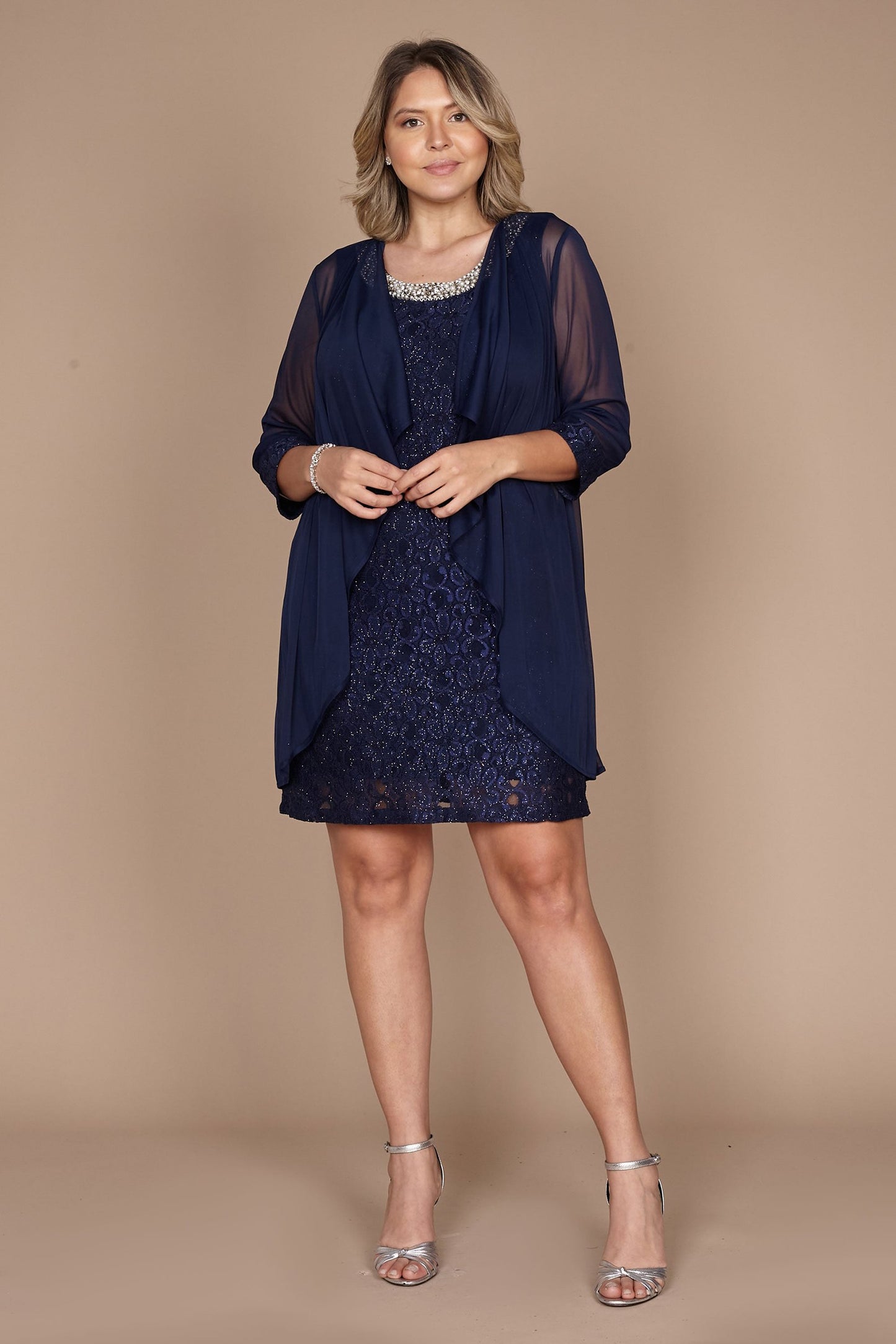 Sheath-Column Short-Mini Chiffon Lace Dress CM0108