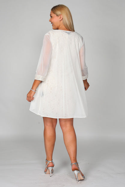 Sheath-Column Short-Mini Chiffon Lace Dress CM0111