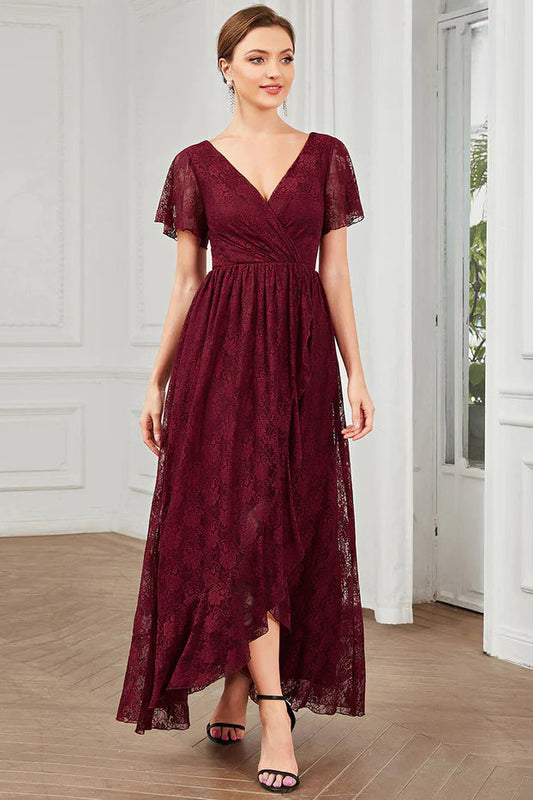 A-Line Ankle Length Lace Dress CM0178