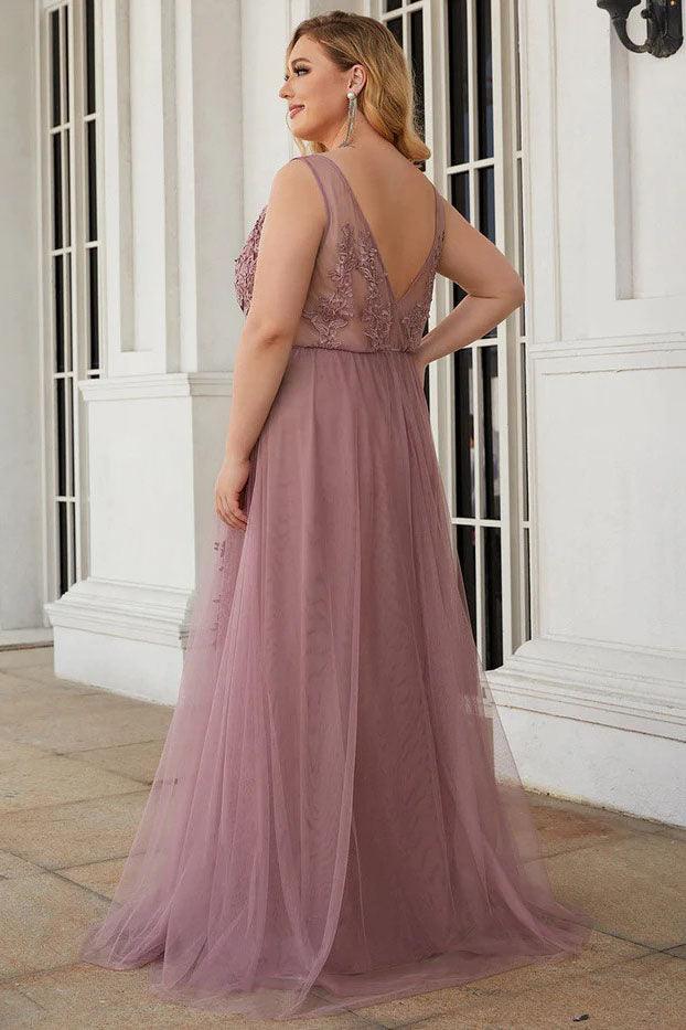 A-Line Floor Length Tulle Dress CM0188 - COCOMELODY