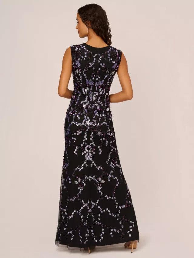 A-Line Floor Length Beaded Mother Dress CM0197 - COCOMELODY