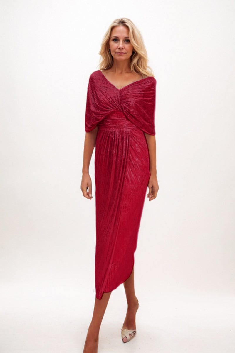 A-line Midi Sequined Mother Dress CM0225