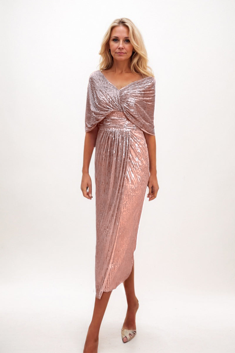 A-line Midi Sequined Mother Dress CM0225