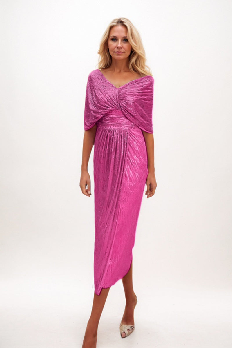 A-line Midi Sequined Mother Dress CM0225