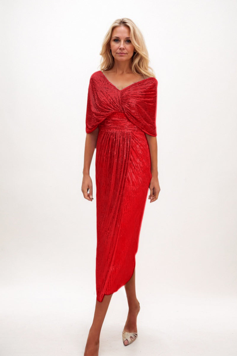 A-line Midi Sequined Mother Dress CM0225