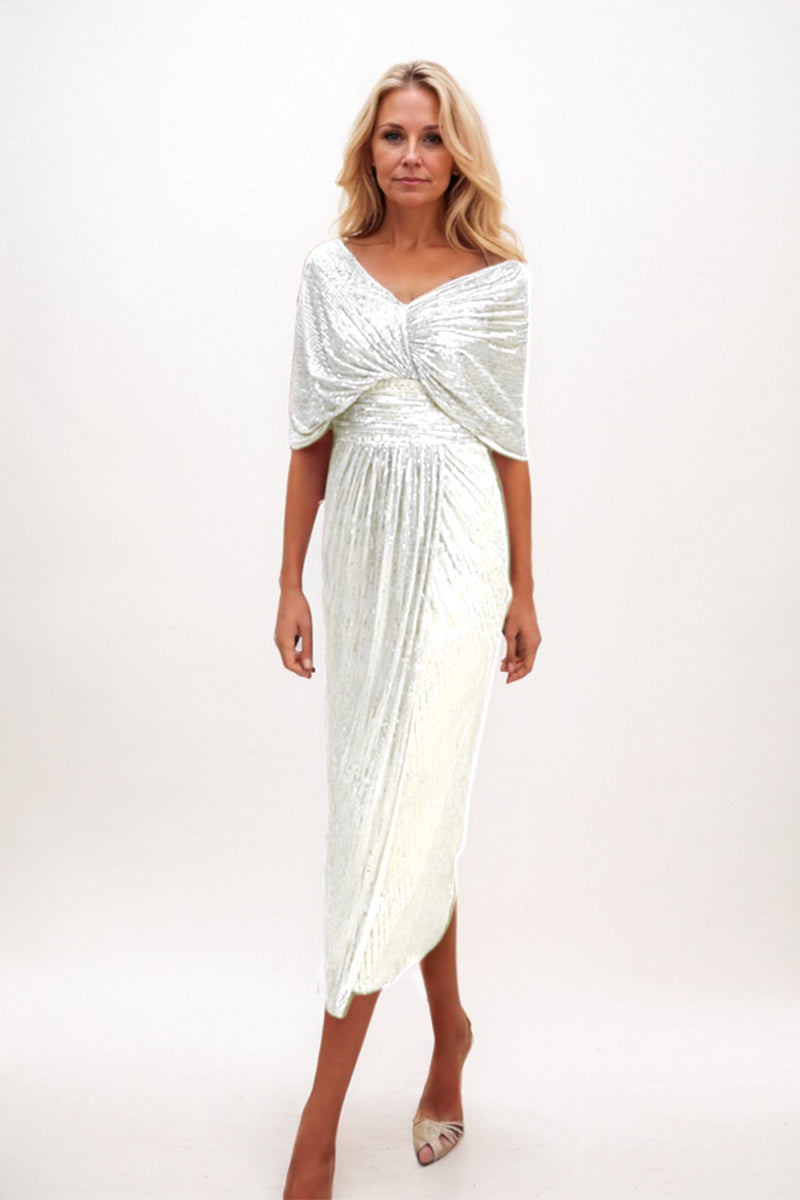 A-line Midi Sequined Mother Dress CM0225