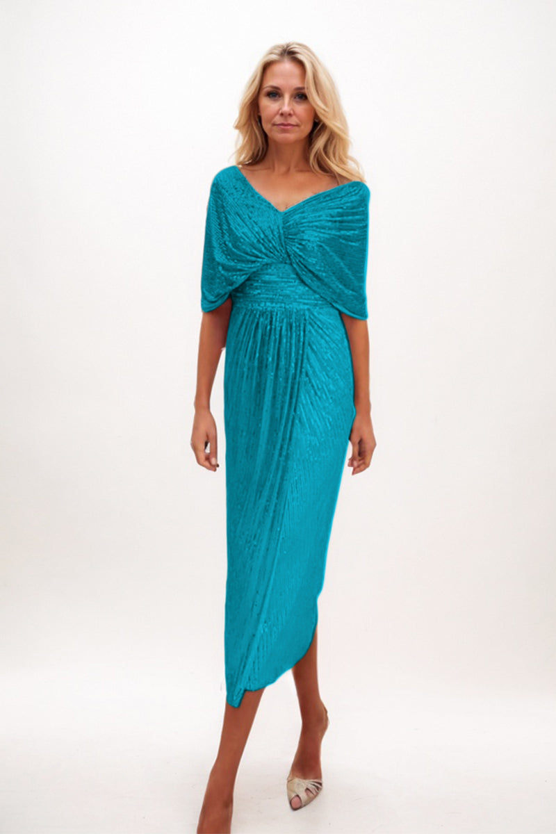 A-line Midi Sequined Mother Dress CM0225