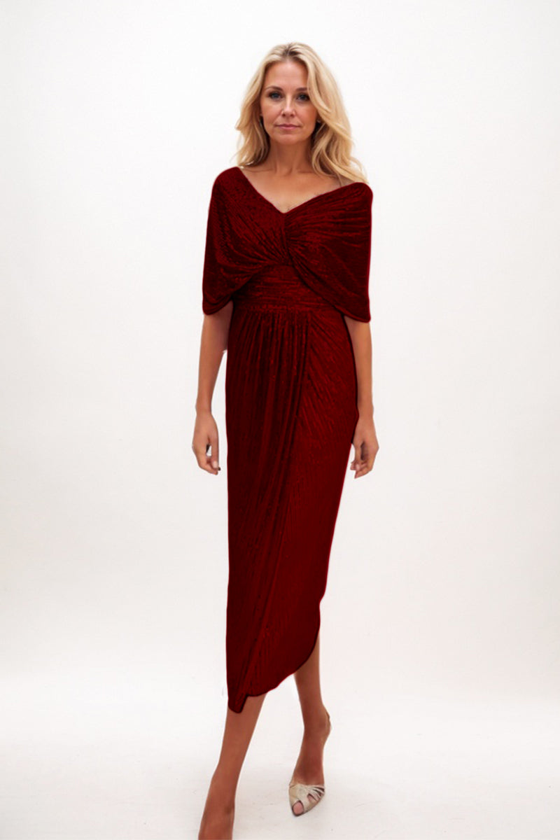 A-line Midi Sequined Mother Dress CM0225