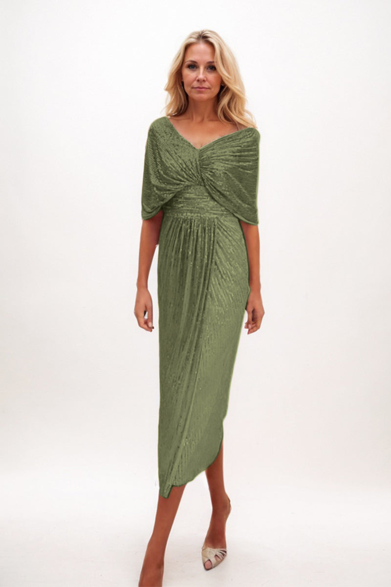 A-line Midi Sequined Mother Dress CM0225