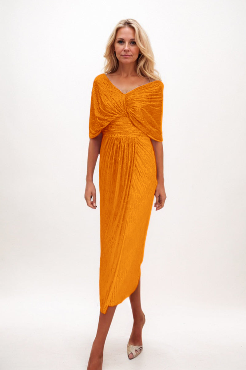 A-line Midi Sequined Mother Dress CM0225