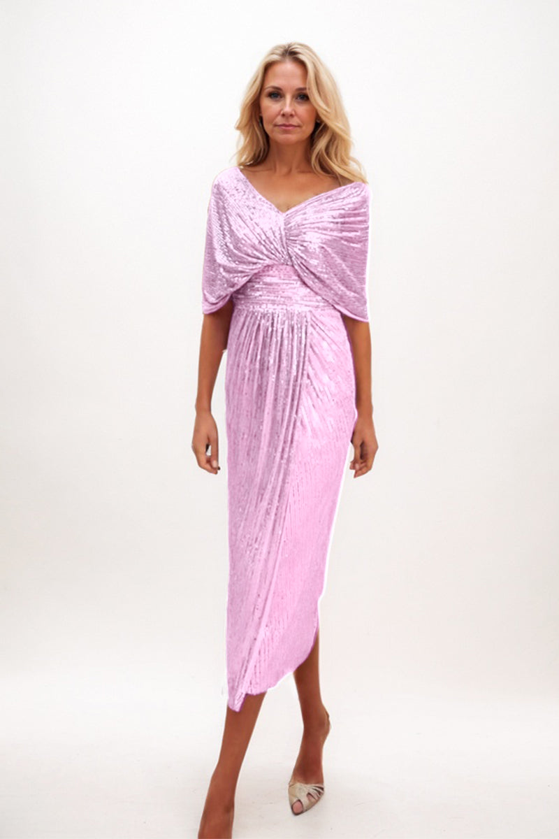 A-line Midi Sequined Mother Dress CM0225