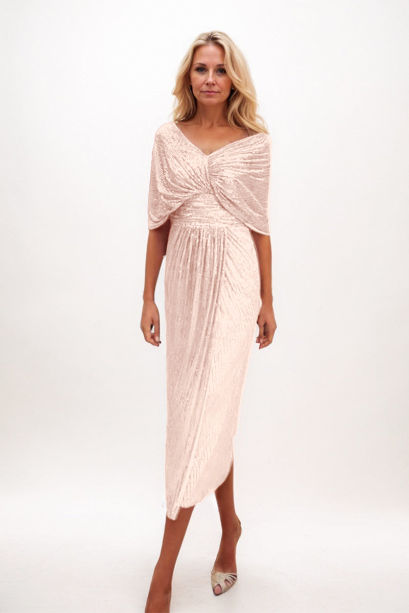 A-line Midi Sequined Mother Dress CM0225