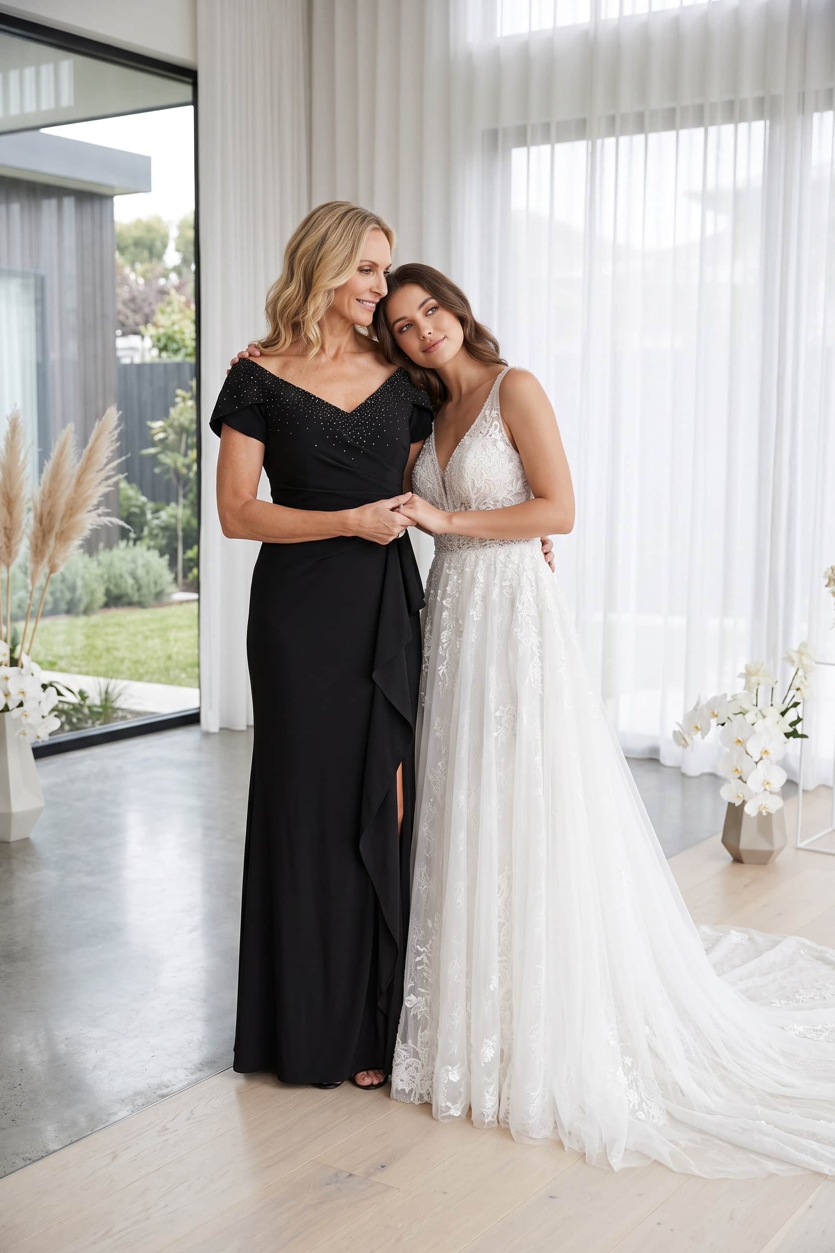 Trumpet-Mermaid Maxi Elastic Cloth Mother Dress CM0240 - Black - COCOMELODY