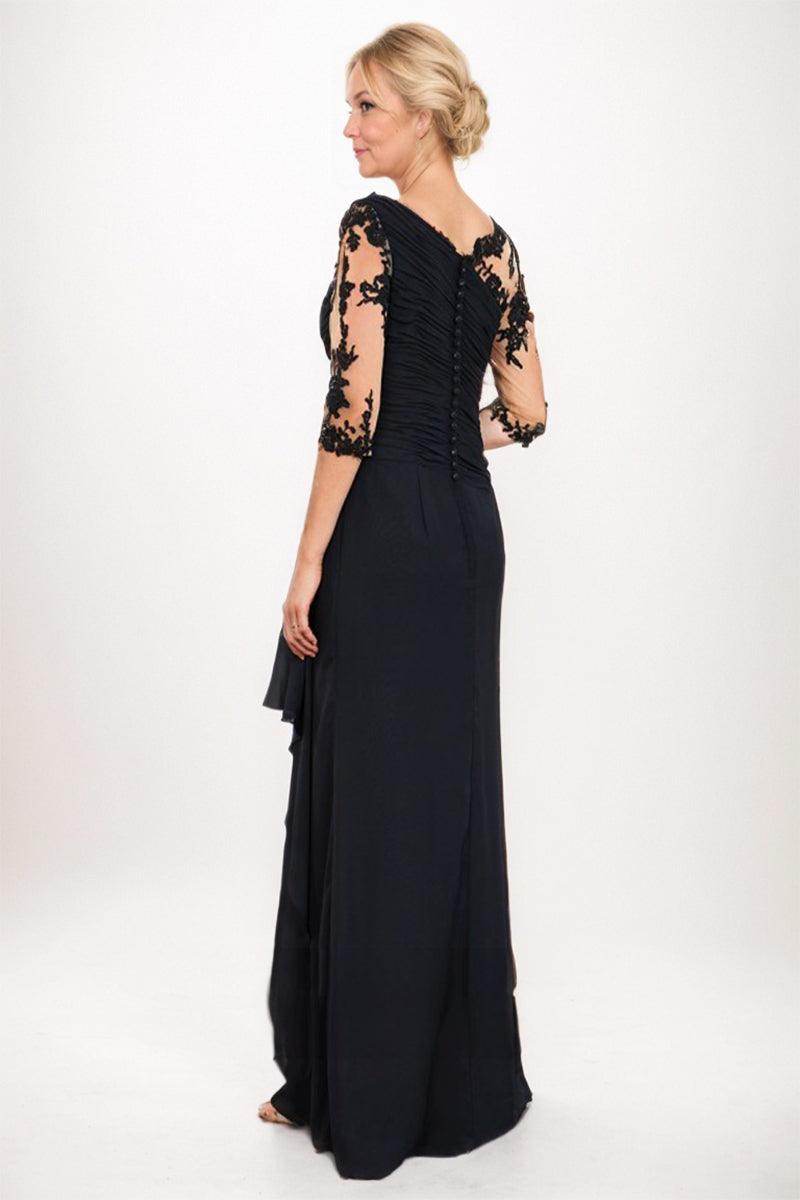 Sheath-Column Maxi Chiffon Mother Dress CM0247 - COCOMELODY