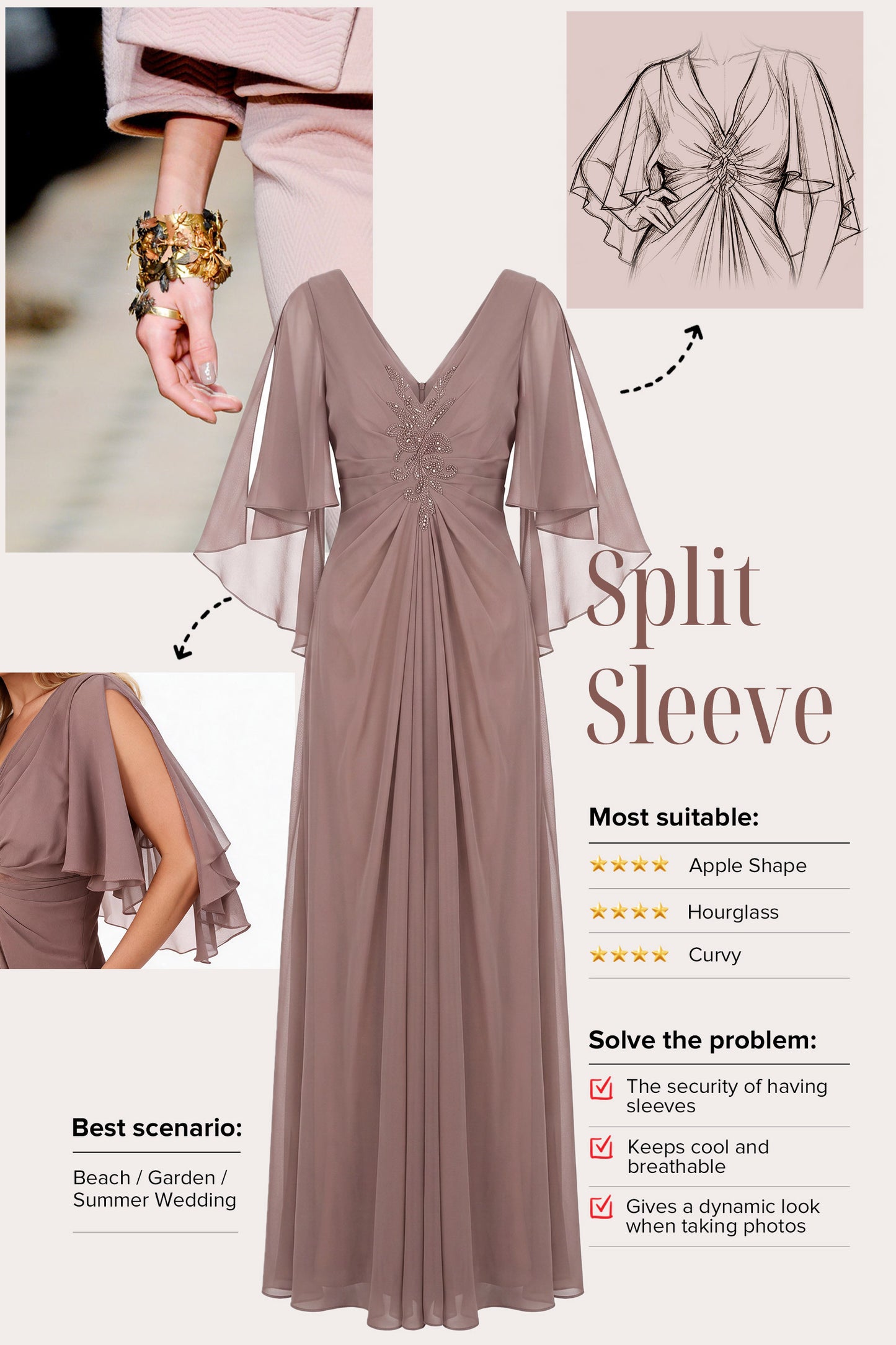 A-Line Maxi Chiffon Mother Dress CM0248