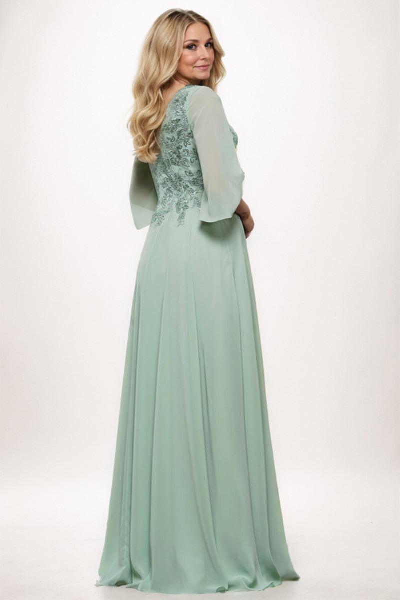 A-Line Maxi Chiffon Mother Dress CM0254 - COCOMELODY