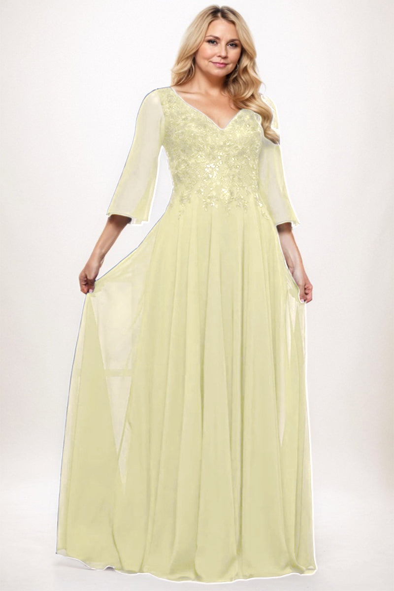 A-Line Maxi Chiffon Mother Dress CM0254