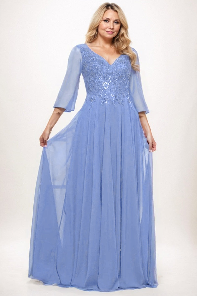 A-Line Maxi Chiffon Mother Dress CM0254