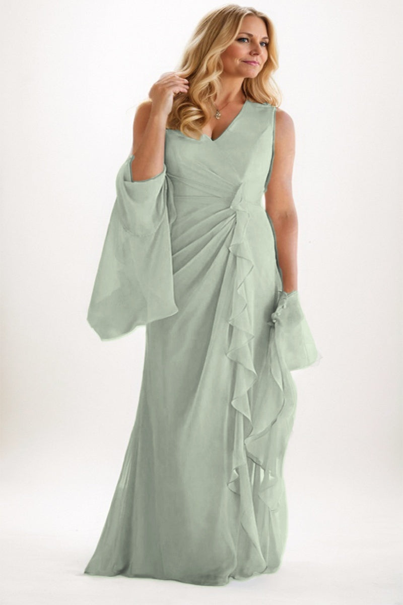 A-Line Maxi Chiffon Mother Dress CM0256