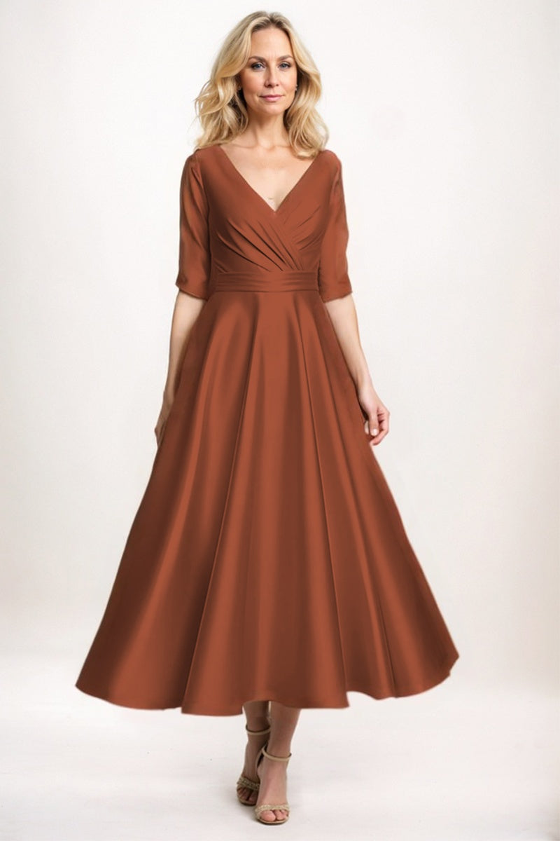 A-Line Midi Satin Mother Dress CM0261