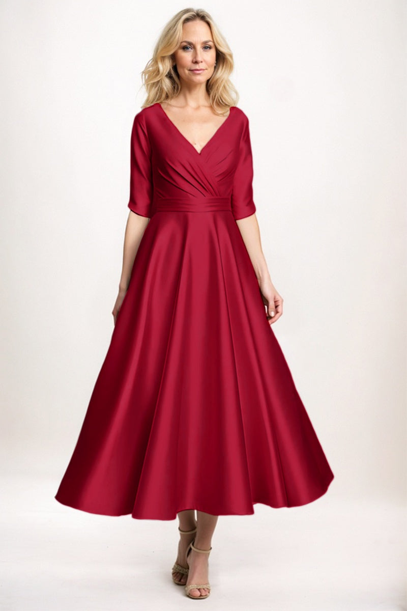 A-Line Midi Satin Mother Dress CM0261