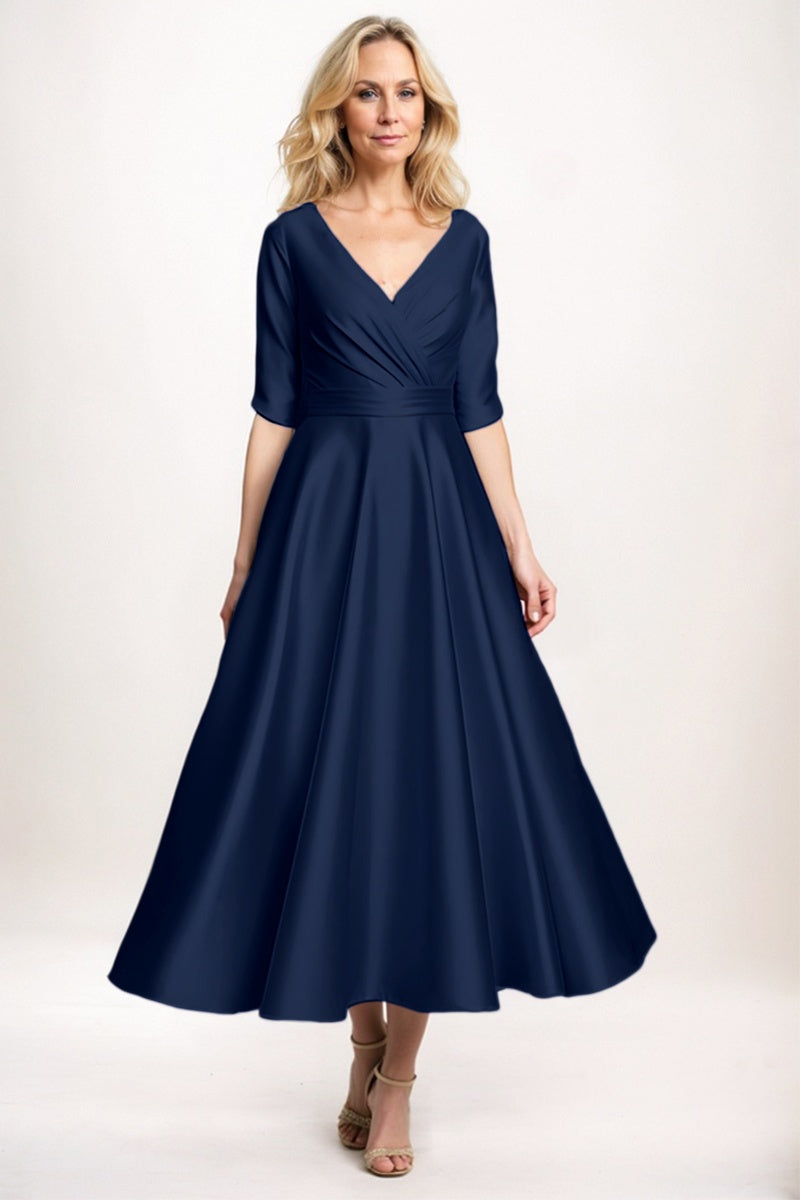 A-Line Midi Satin Mother Dress CM0261