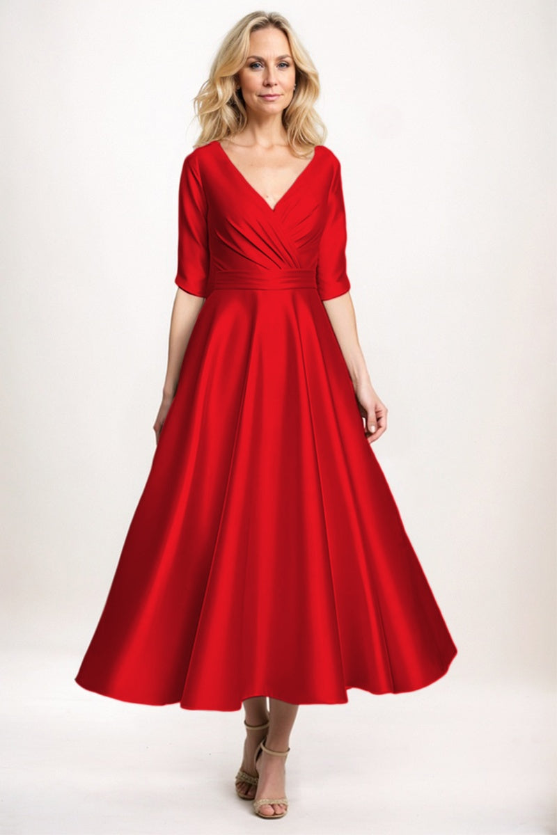A-Line Midi Satin Mother Dress CM0261