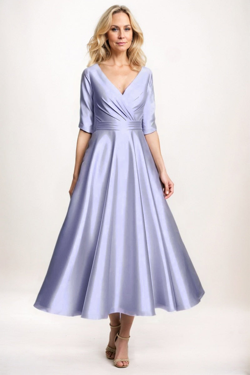 A-Line Midi Satin Mother Dress CM0261