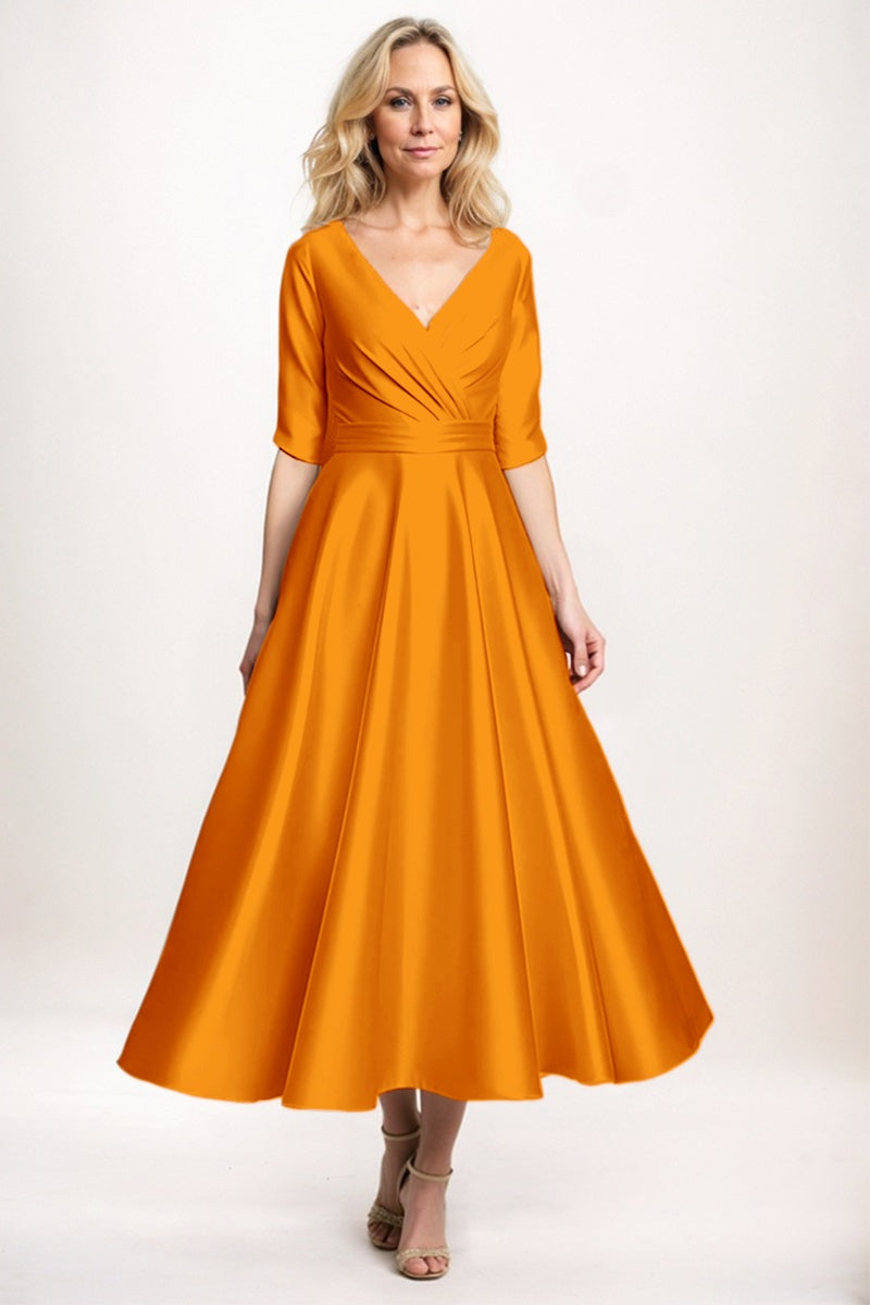 A-Line Midi Satin Mother Dress CM0261