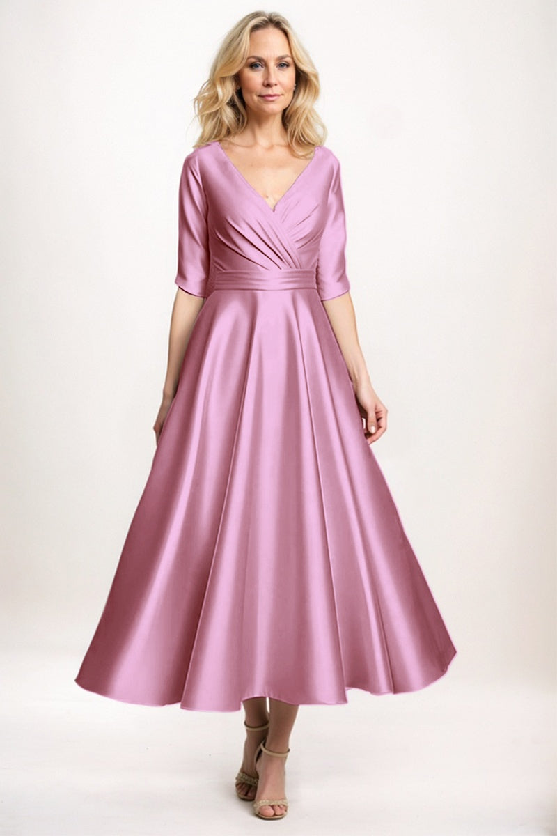 A-Line Midi Satin Mother Dress CM0261