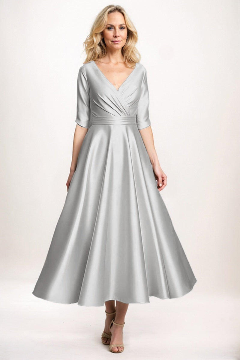 A-Line Midi Satin Mother Dress CM0261