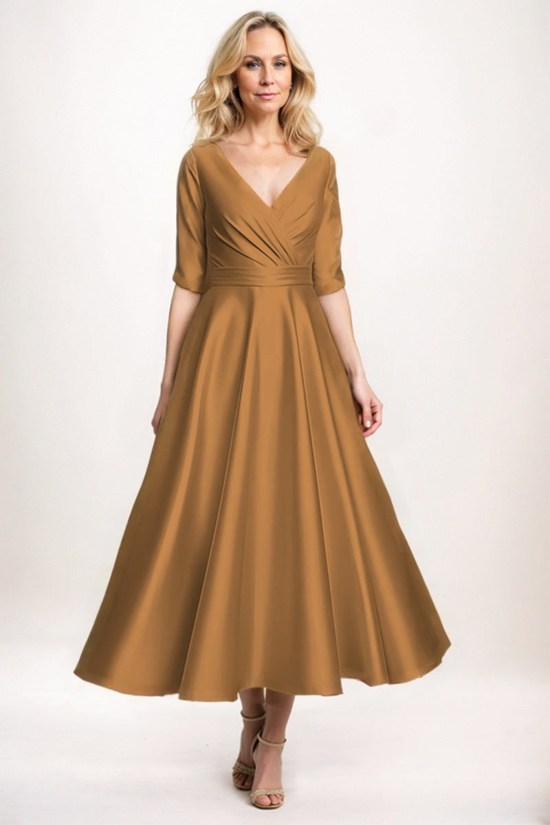 A-Line Midi Satin Mother Dress CM0261