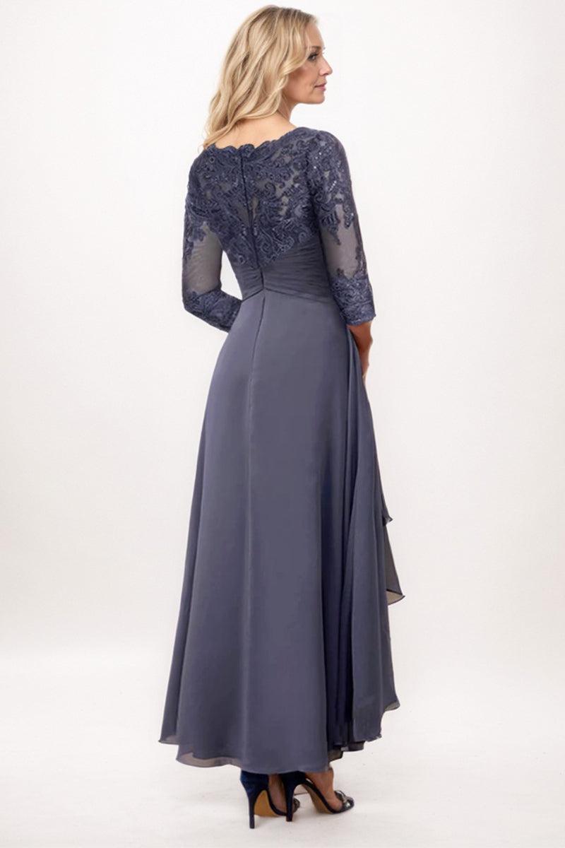 A-Line Midi Chiffon Mother Dress CM0265 - COCOMELODY