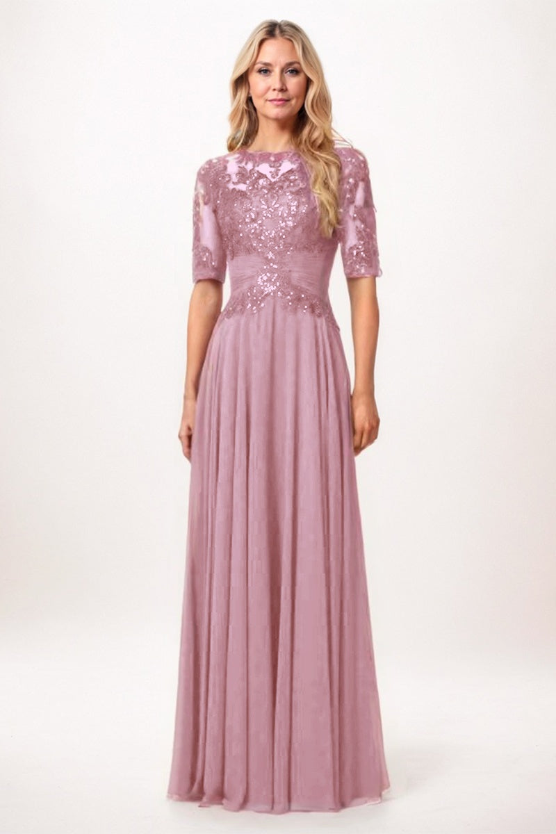 A-Line Maxi Chiffon Mother Dress CM0266