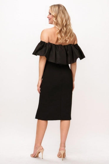 Sheath Midi Elastic Cloth Mother Of The Bride Dress CM0267 - COCOMELODY