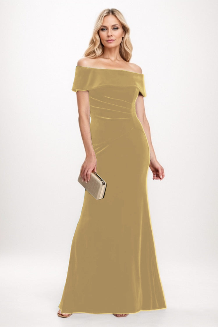 Sheath-Column Maxi Velvet Mother Of The Bride Dress CM0271