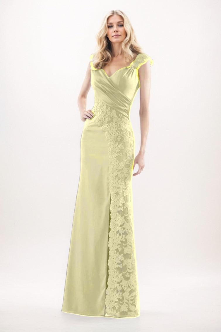 Sheath-Column Maxi Chiffon Mother Of The Bride Dress CM0275