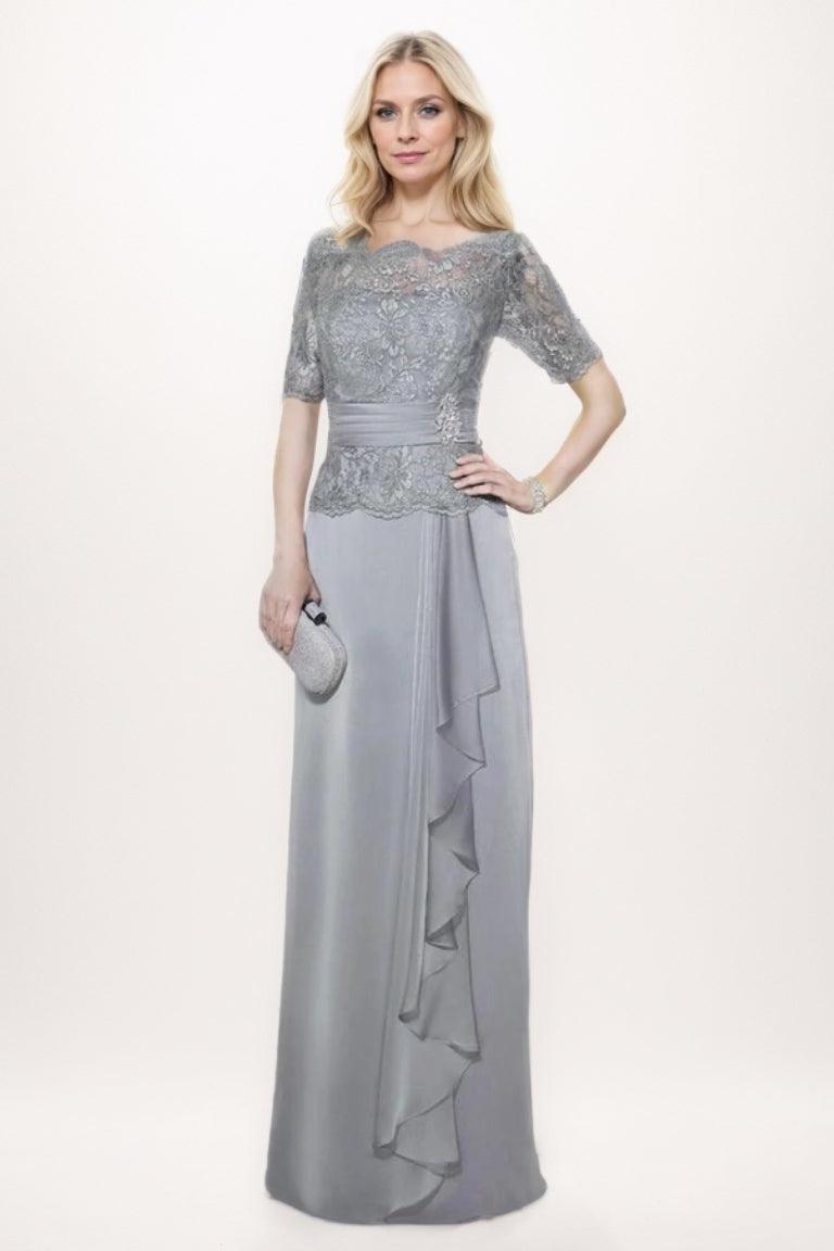 A-Line Maxi Chiffon Mother Of The Bride Dress CM0276 - COCOMELODY