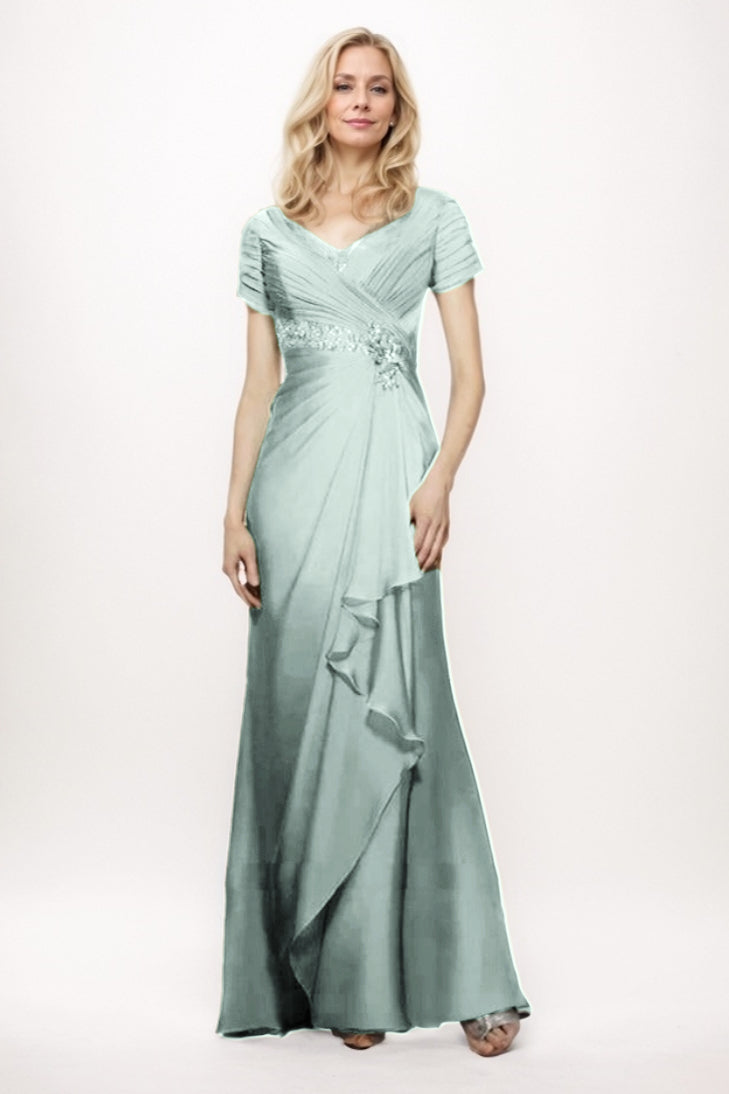 Sheath-Column Maxi Chiffon Mother Of The Bride Dress CM0277