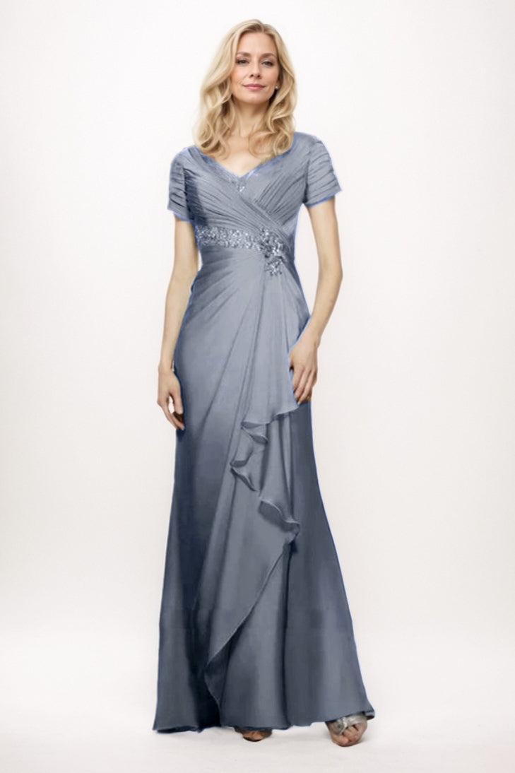 Sheath-Column Maxi Chiffon Mother Of The Bride Dress CM0277