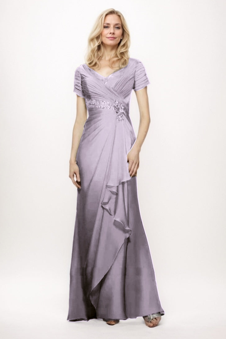 Sheath-Column Maxi Chiffon Mother Of The Bride Dress CM0277