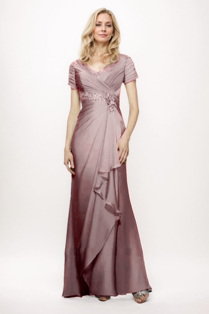 Sheath-Column Maxi Chiffon Mother Of The Bride Dress CM0277