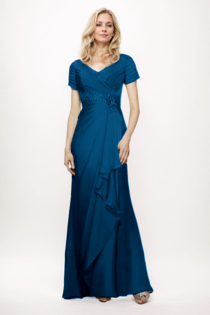 Sheath-Column Maxi Chiffon Mother Of The Bride Dress CM0277