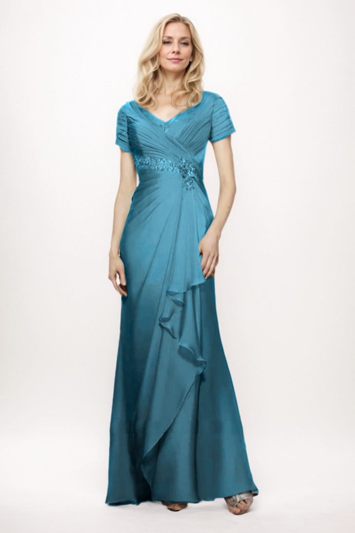 Sheath-Column Maxi Chiffon Mother Of The Bride Dress CM0277
