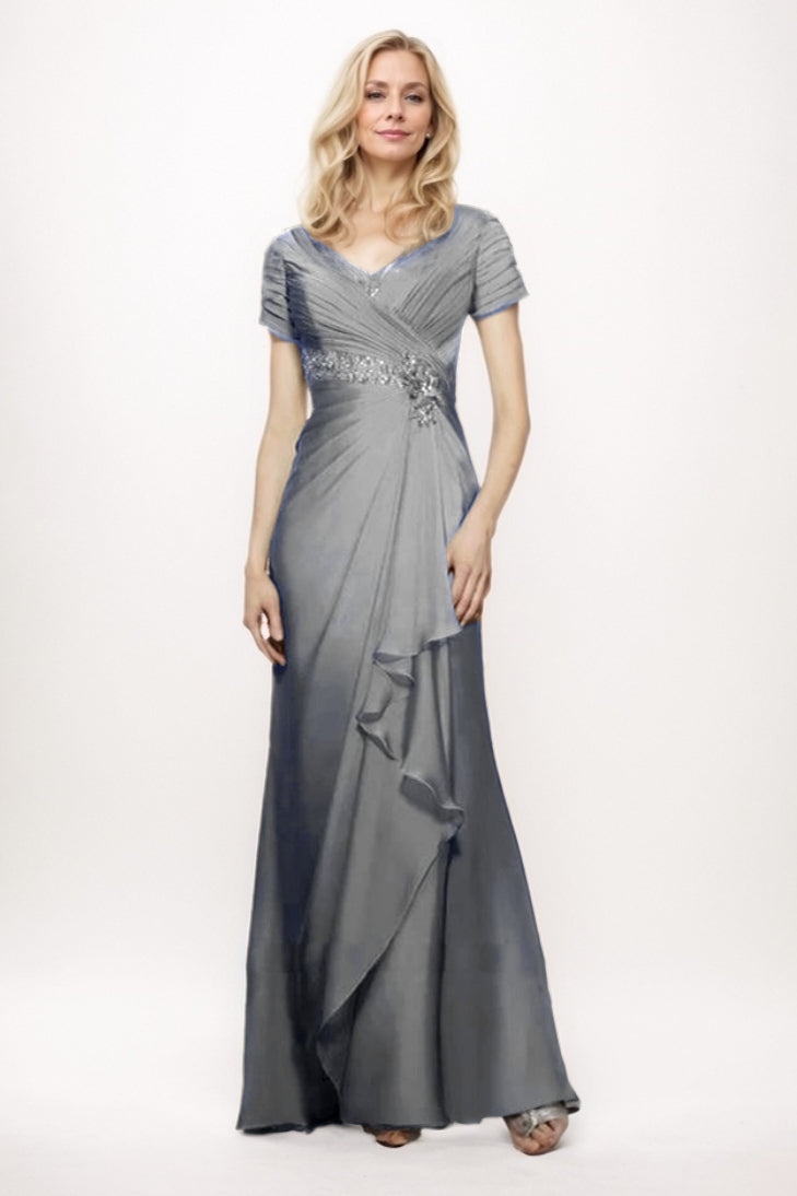 Sheath-Column Maxi Chiffon Mother Of The Bride Dress CM0277