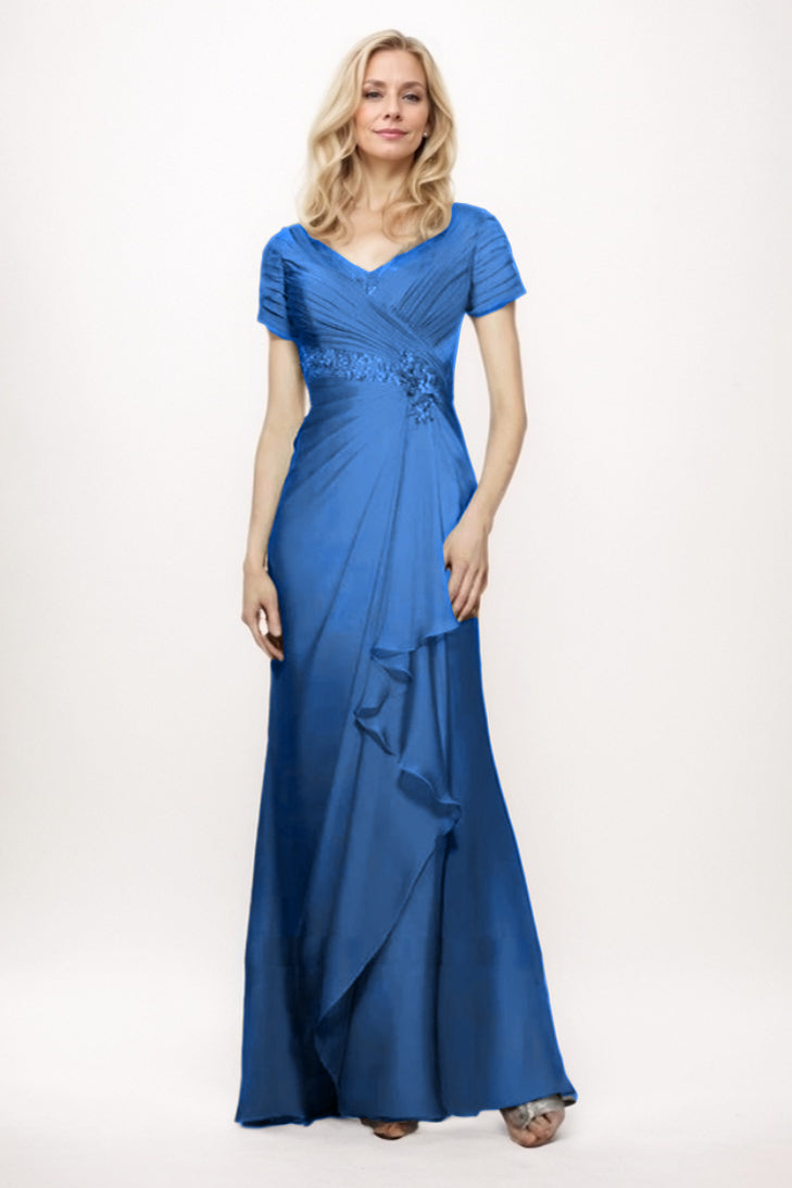 Sheath-Column Maxi Chiffon Mother Of The Bride Dress CM0277