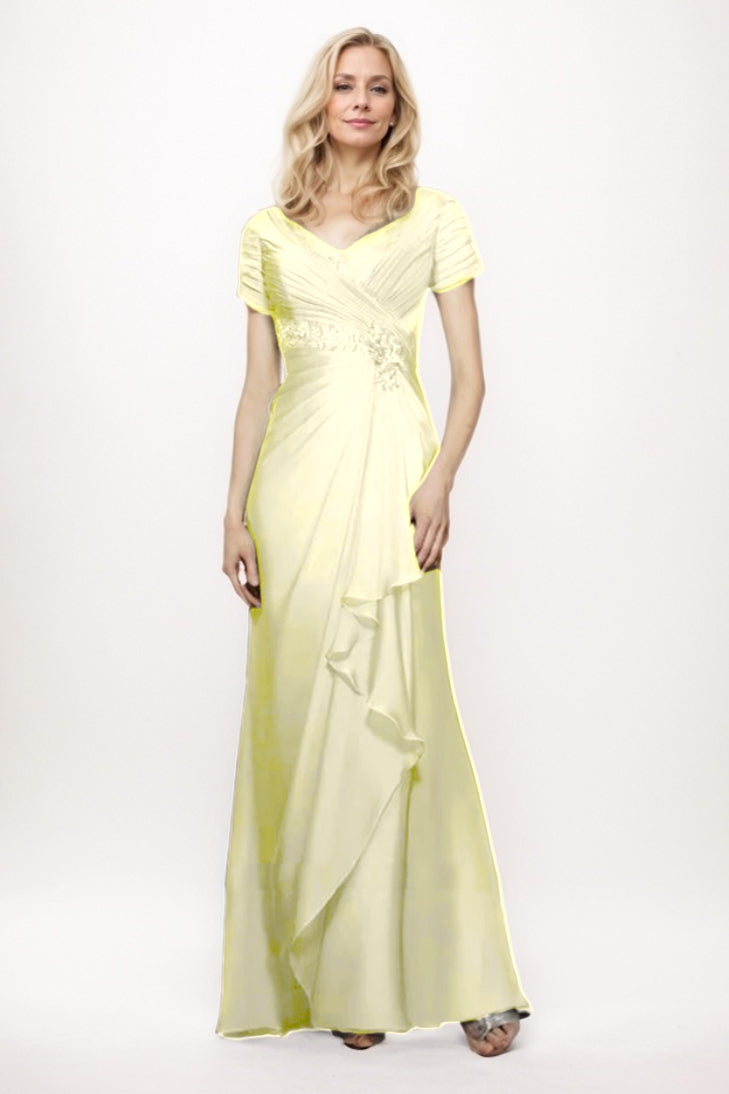 Sheath-Column Maxi Chiffon Mother Of The Bride Dress CM0277