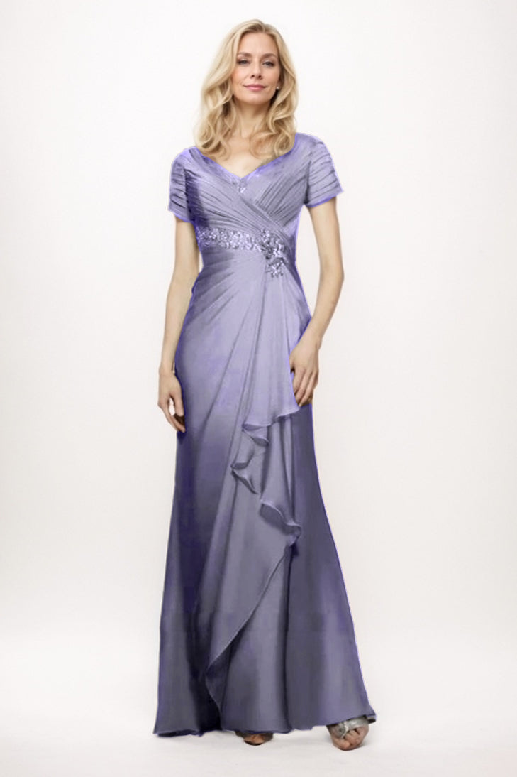 Sheath-Column Maxi Chiffon Mother Of The Bride Dress CM0277