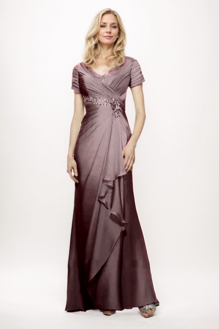 Sheath-Column Maxi Chiffon Mother Of The Bride Dress CM0277