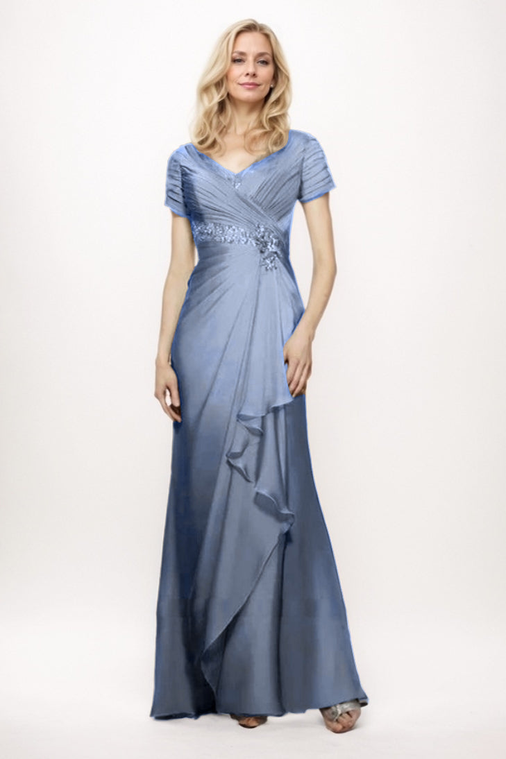 Sheath-Column Maxi Chiffon Mother Of The Bride Dress CM0277